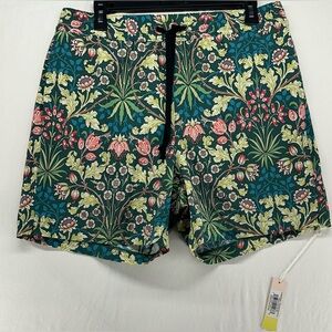 Summersalt Men’s Swim‎ Shorts Trunks Floral Green Shorts Size M